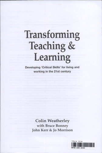 Transforming Teaching and Learning (School Effectiveness S.)
