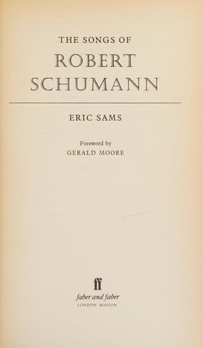 The Songs of Robert Schumann